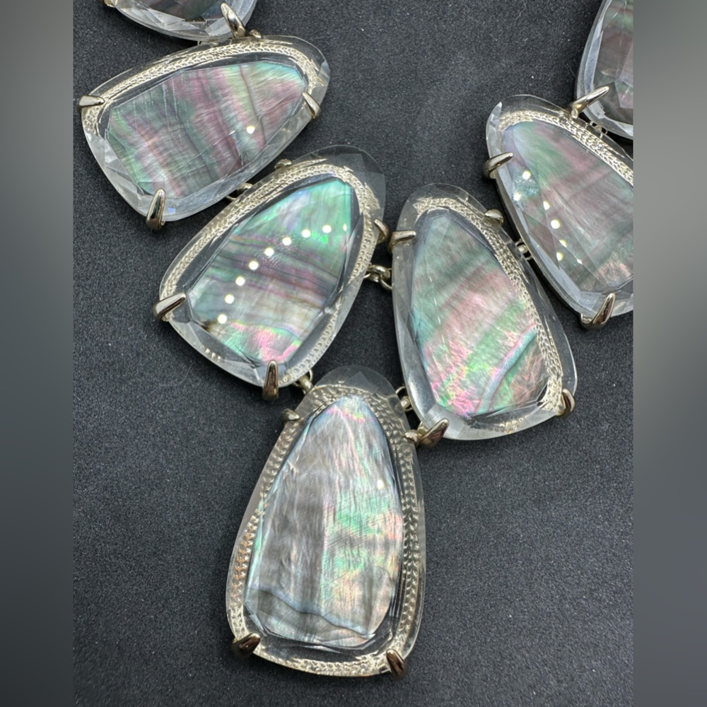 KENDRA SCOTT HARLOW BLACK MOTHER OF PEARL IN GOLD - Picture 7 of 10